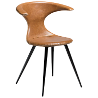 100222340 krēsls Flair brūna āda/melnas kājas Dan-Form