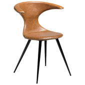 100222340 krēsls Flair brūna āda/melnas kājas Dan-Form