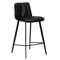300650110 bāra krēsls Fierce melna eko āda/melnas kājas H:93cm Dan-Form