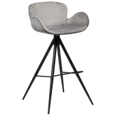 200200185 bāra krēsls Gaia pelēks velvets/melnas kājas H:97cm Dan-Form