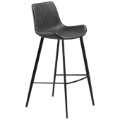 200390603 bāra krēsls Hype pelēka eko āda/melnas kājas H:101cm Dan-Form
