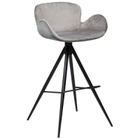 200200185 bāra krēsls Gaia pelēks velvets/melnas kājas H:97cm Dan-Form