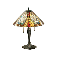 64163 galda lampa Hector Tiffany stikls 2x60W E27 Interiors 1900