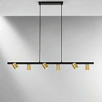 I-NIZZA-S6 Griestu gaismeklis melns/zelts 6xG10 1500x1100x150mm 25W Fan