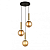 PND-2324-3A BRO+AMB griestu lampa Ravena misiņš/dzintara stikls 3x5W E27 Italux