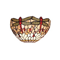 64101 sienas lampa Dragonfly bēša Tiffany stikls 1x40W E14 Interiors 1900