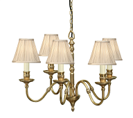 63815 lustra Fitzroy misiņš/bēši kupoli 5x40W E14 Interiors 1900