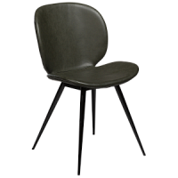 100800225 krēsls Cloud zaļa eko āda/melnas kājas Dan-Form