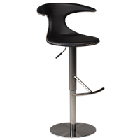 100801585 bāra krēsls Flair melna āda/metāla kāja Dan-Form