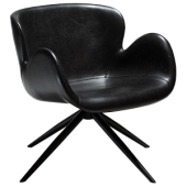 700200100 atpūtas krēsls Gaia melna eko āda/melnas kājas Dan-Form