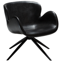 700200100 atpūtas krēsls Gaia melna eko āda/melnas kājas Dan-Form
