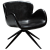 700200100 atpūtas krēsls Gaia melna eko āda/melnas kājas Dan-Form