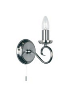 180-1AS sienas lampa Trafford sudrabs 60W E14 Endon