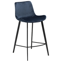 200490720 bāra krēsls Hype zils velvets/melnas kājas H:91cm Dan-Form
