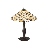 64301 galda lampa Pearl Tiffany stikls 1x60W E27 Interiors 1900