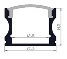 Alumīnija profils/mat.difuzors v/a 3m 173x145mm Bon