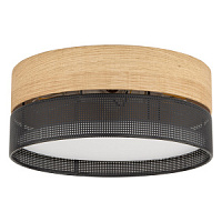 4800 Griestu plafons NICOL melns/koks 4xE27 H170mm; 500mm TK-LIGHTING