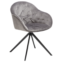 100320301 krēsls Cray pelēks velvets/melnas kājas Dan-Form