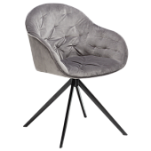 100320301 krēsls Cray pelēks velvets/melnas kājas Dan-Form