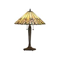 64197 galda lampa Jamelia Tiffany stikls 2x60W E27 Interiors 1900