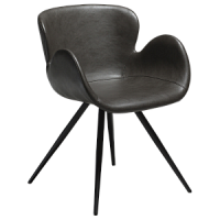 100200120 krēsls Gaia pelēka eko āda/melnas kājas Dan-Form