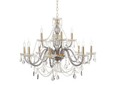 LP.OPERA/12-FUME OPERA lustra krist/zelts peleka 12x40W E14 D1000mm minH1000mm (body) Ondaluce
