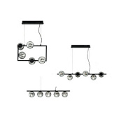 SO.MONILE/6-NERO Griestu gaismeklis melns 6xE14  ONDALUCE