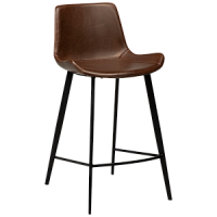 200490820 bāra krēsls Hype tumši brūna eko āda/melnas kājas H:91cm Dan-Form