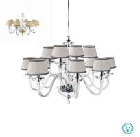 LP.BACH/12CP-ORO Lustra ar kupoliem BACH zelts 12x40W E14 Ondaluce