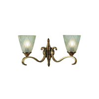 63451 sienas lampa Columbia misiņš/stikls 2x40W E14 Interiors 1900