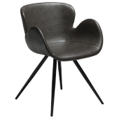 100200120 krēsls Gaia pelēka eko āda/melnas kājas Dan-Form